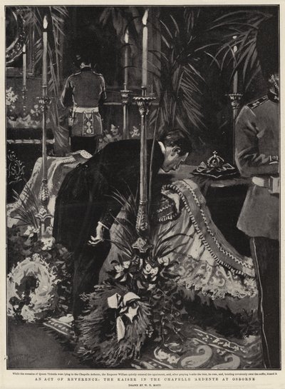 Un acto de reverencia, el Kaiser en la Capilla Ardente en Osborne de William T. Maud